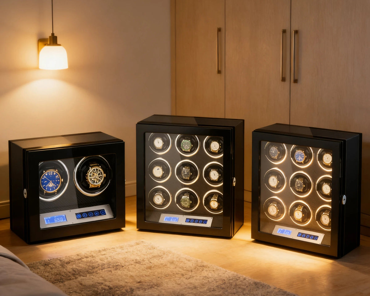 Coffret de haute qualité pour montres avec LED et systhème de sécurité